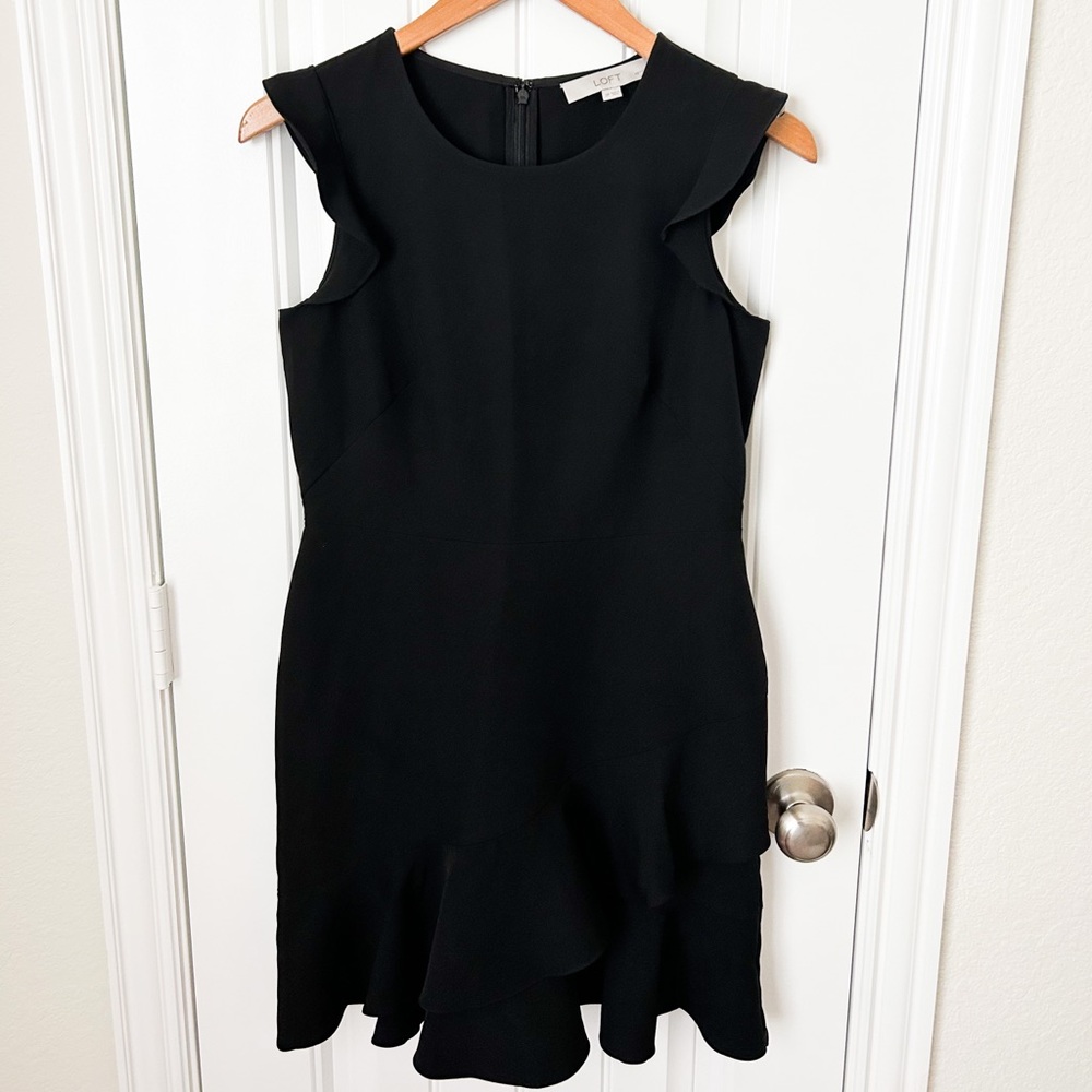 Black Flutter Sleeves Cocktail Dress